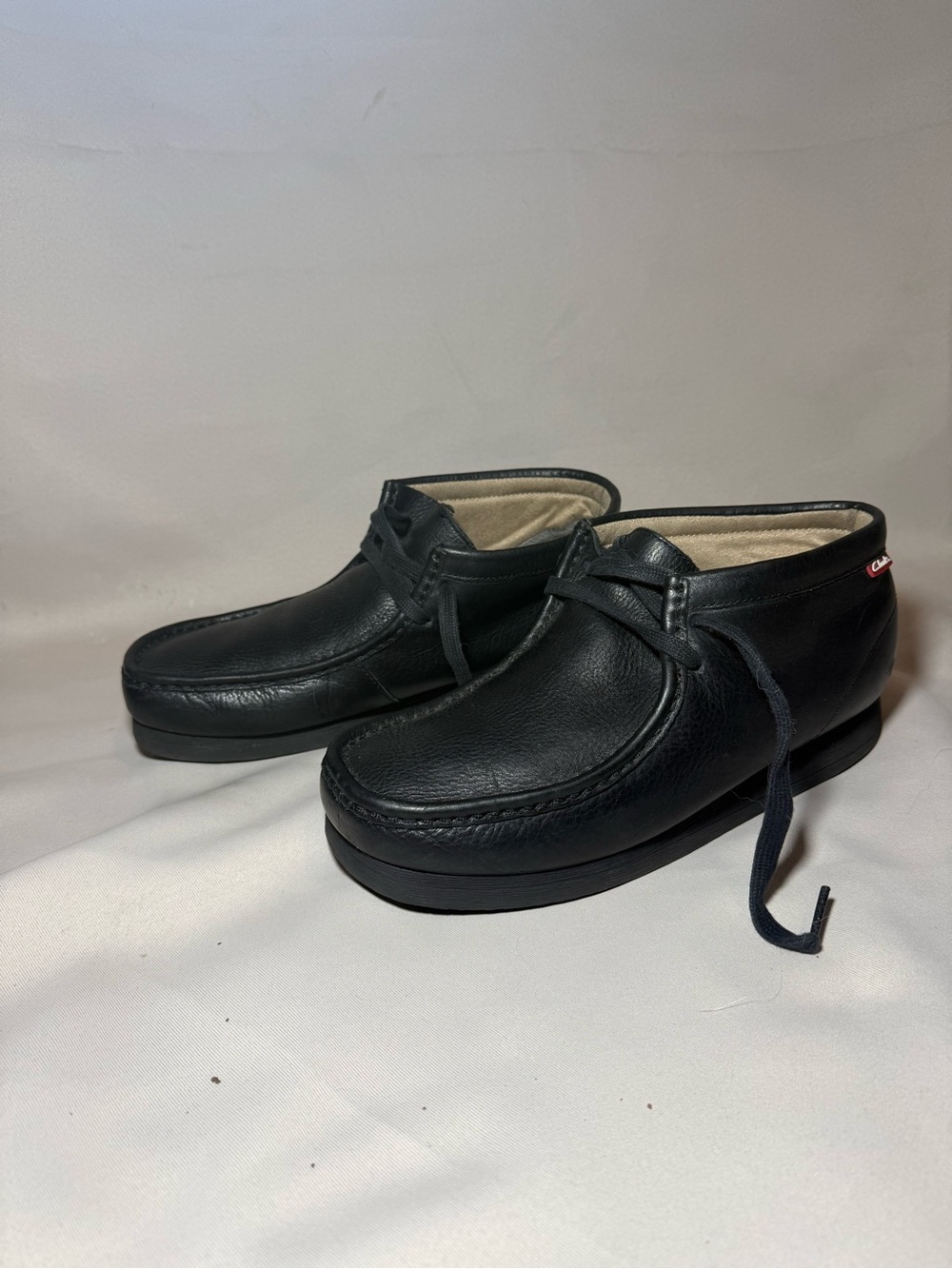 Clarks Stinson Hi Chukka Wallabee Boots Black Leather Men’s sz: 9